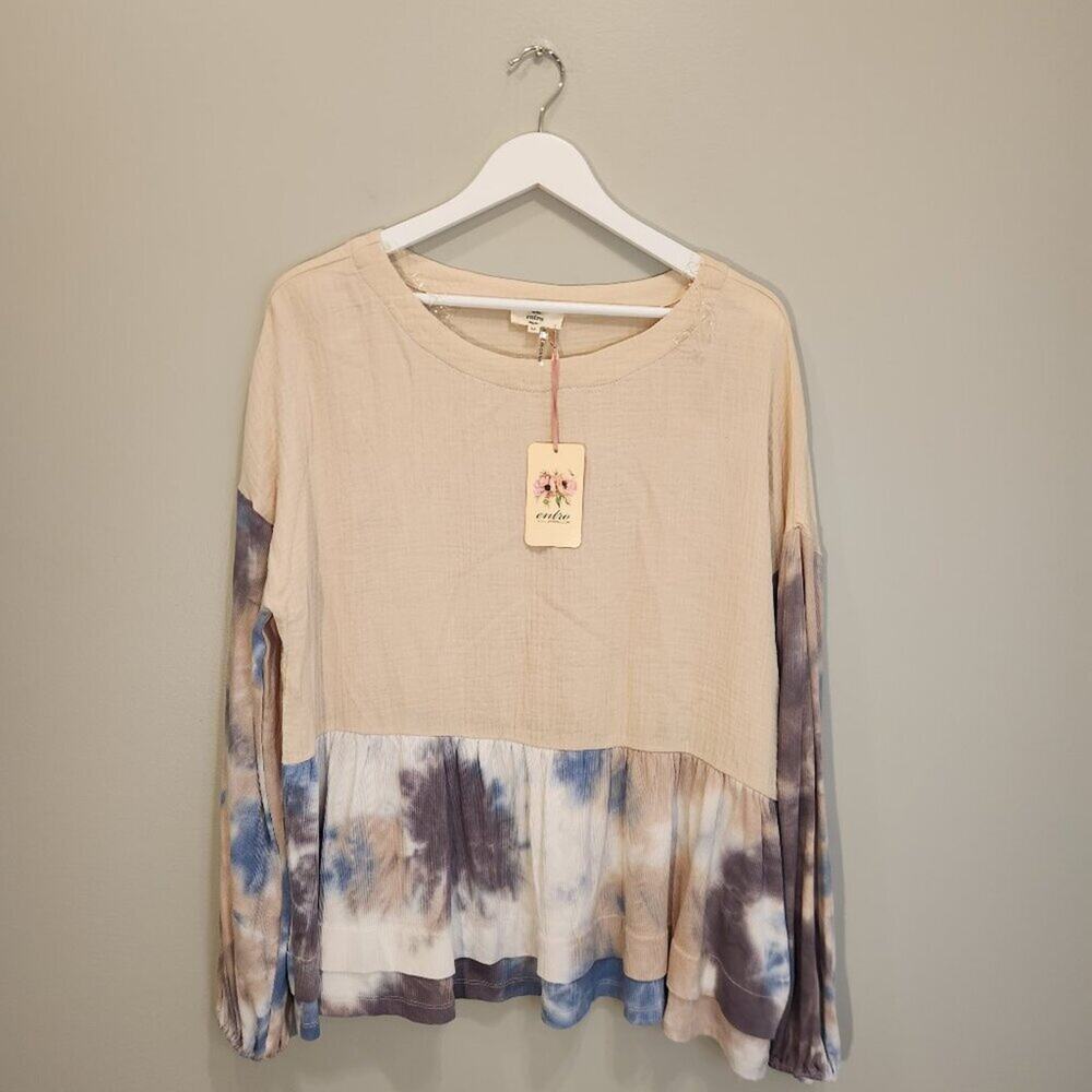Entro Long Sleeve Shirt Mixed Media Fairy Goth Grunge Boho Revival - Size M